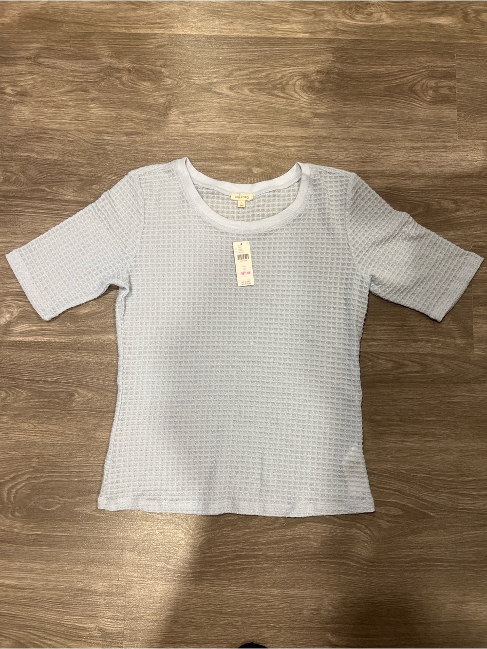 Pilcro Light Blue Textured Short-Sleeve Tee